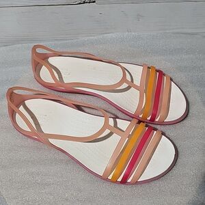 Crocs Isabella Jelly Sandals Womens Size 8 Strappy Slip On Open Toe Shoes